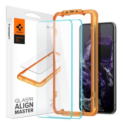SPIGEN Glas.tR AlignMaster 2PCS Slim Glass Screen Protector for Google Pixel 8 [Colour:Clear]
