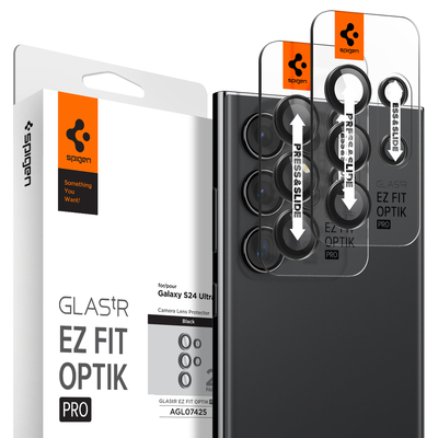 SPIGEN GLAS.tR EZ Fit Optik Pro 2PCS Glass Lens Protector for Galaxy S24 Ultra [Colour:Black]