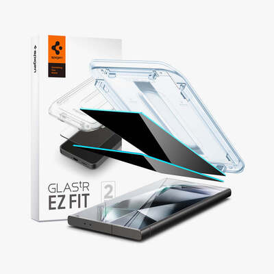 SPIGEN Glas.tR EZ Fit Privacy 2 Pcs Glass Screen Protector for Galaxy S24 Ultra [Colour:Black]