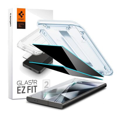 SPIGEN Glas.tR EZ Fit Privacy 2 Pcs Glass Screen Protector for Galaxy S24 Ultra [Colour:Black]