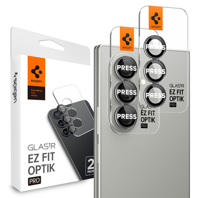 SPIGEN GLAS.tR EZ Fit Optik Pro 2PCS Glass for Galaxy Z Fold 8 Ultra / Z Fold 7 Lens Protector [Colour:Black]