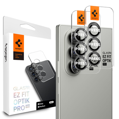 SPIGEN GLAS.tR EZ Fit Optik Pro HD 2PCS Glass for Galaxy Z Fold 7 Camera Lens Protector [Colour:Black]