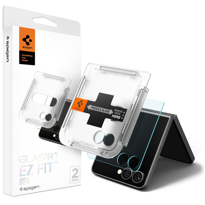 SPIGEN GLAS.tR EZ Fit HD 2PCS Glass for Galaxy Z Flip 7 Screen Protector [Colour:Clear]