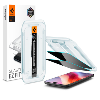 SPIGEN GLAS.tR EZ Fit Privacy 2PCS Glass for iPhone Air Screen Protector [Colour:Black]