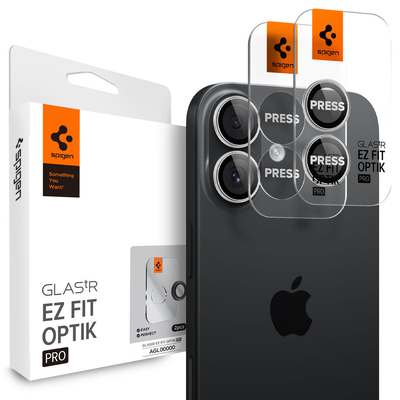 SPIGEN EZ Fit Optik Pro 2PCS Glass for iPhone 17/16/16 Plus Camera Lens Protector [Colour:Silver]