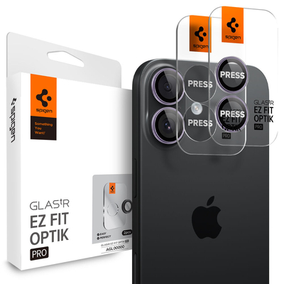 SPIGEN EZ Fit Optik Pro 2PCS Glass for iPhone 17/16/16 Plus Camera Lens Protector [Colour:Purple]