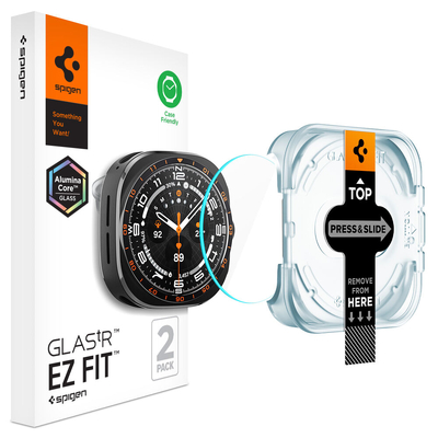 SPIGEN Glas.tR EZ Fit 2 Pcs Glass for Galaxy Watch Ultra 2 47mm (2026) Screen Protector [Colour:Clear]