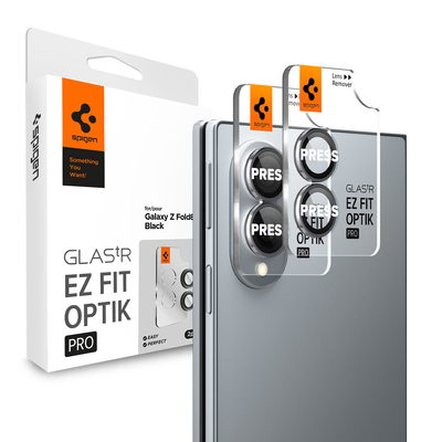SPIGEN GLAS.tR EZ Fit Optik Pro 2PCS Glass for Galaxy Z Fold 8 Lens Protector [Colour:Black]