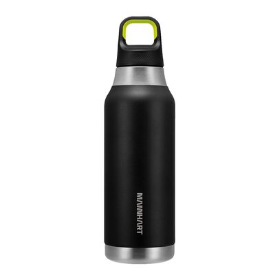 Genuine Mannhart 470mL 17Oz B213 Stainless Steel Double Wall Vacuum Gym Sport Travel Water Bottle [Colour:Black]