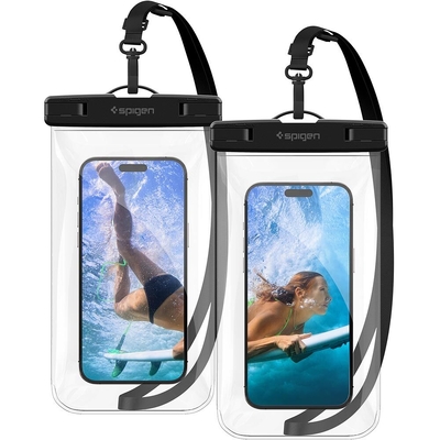 SPIGEN AquaShield A601 for Universal Waterproof Phone Pouch Case 2PCS [Colour:Clear]