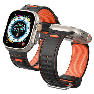 Caseology by SPIGEN Athlex Watch Band for Apple Watch 49mm / 45mm / 44mm / 42mm [Colour:Active Orange]