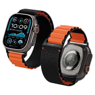 SPIGEN WBF1 for Apple Watch 49mm / 46mm / 45mm / 44mm / 42mm Watch Band [Colour:Black Orange]
