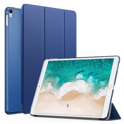 iPad Pro 12.9 Case, Genuine MoKo Ultra Slim Frosted Back Stand Cover for Apple [Colour:Navy Blue]