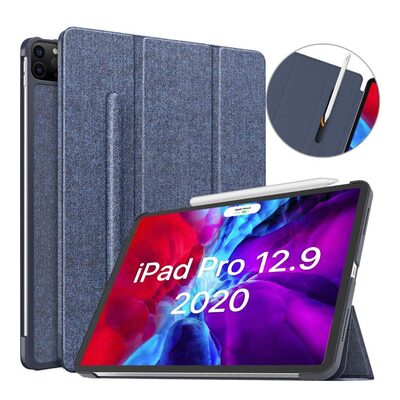 Genuine Moko Lightweight Smart Shell with Elastic Pencil Holder Cover Case for Apple iPad Pro 12.9 2020 4th Gen [Colour:Indigo]