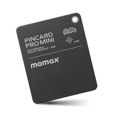 Momax PinCard Pro Mini Rechargeable Find My Tracker Card [Colour:Black]