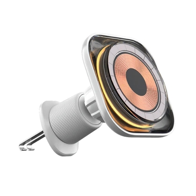 Momax 1-Charge Flow 15W Magnetic Magsafe Wireless Charging (Cable included) Air Vent Car Mount [Colour:White]