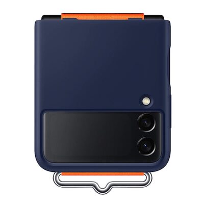 Samsung Silicone Case with Strap for Galaxy Z Flip 3 [Colour:Navy]
