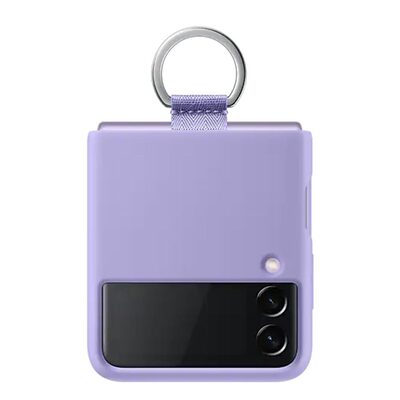 Samsung Silicone Case with Ring for Galaxy Z Flip 3 [Colour:Purple]