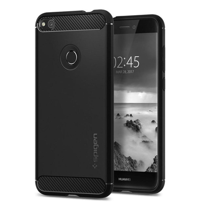 Huawei GR3 P8 Lite 2017 Case, Genuine SPIGEN Rugged Armor Soft Cover for Huawei [Colour: Black]