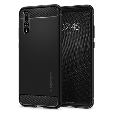 Huawei P20 Case, Genuine SPIGEN Rugged Armor Resilient Soft Cover for Huawei [Colour:Black]