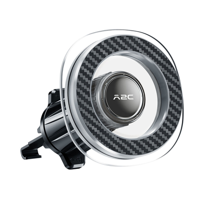 A2C Universal Air Vent (Metal Ring included) Magnetic MagSafe Compatible Car Mount Holder [Colour:Black]