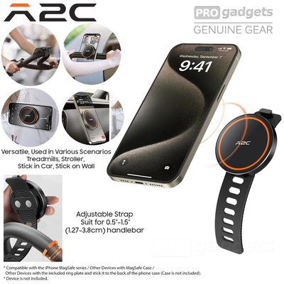 A2C MagSafe GYM Magnetic Phone Holder with Belt for MagSafe Case / iPhone MagSafe Series [Colour:Black]