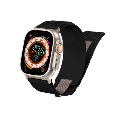 MONOCOZZI Sturdy Nylon Strap for Apple Watch 49mm / 46mm / 45mm / 44mm Watch Band [Colour:Black]