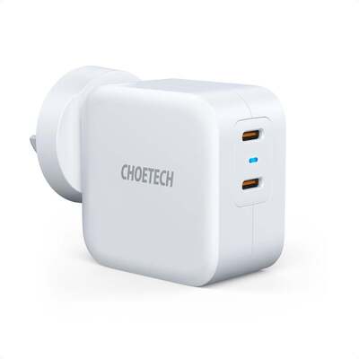 Choetech 2-Port USB Type C 40W Dual Wall Charger [Colour:White]