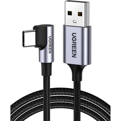 UGREEN 3m USB A to USB C 18W 3A Right Angle 90 Degree Cable [Colour:Grey]