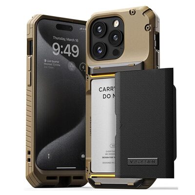 VRS DESIGN Damda Glide Pro Case for iPhone 15 Pro [Colour:Groove Khaki]