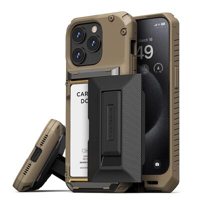 VRS DESIGN Damda Glide Hybrid Case for iPhone 15 Pro [Colour:Groove Khaki]