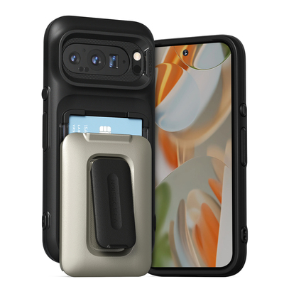 VRS DESIGN D-Wallet Origin Case for Google Pixel 9 Pro [Colour:Silver/Black]