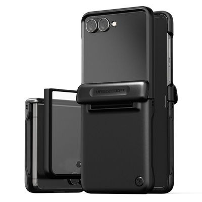 VRS DESIGN Terra Guard Modern 360 for Galaxy Z Flip 7 Case with Built in Screen Protector [Colour:Black]