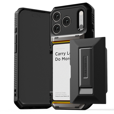 VRS DESIGN Damda Glide Hybrid Cover for iPhone 17 Pro Case [Colour:Black Groove]