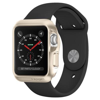 For Apple Watch Series 3/2/1 Case, Genuine SPIGEN Slim Armor Soft Cover for 42mm [Colour:Gold]