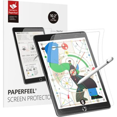Genuine Bersem Paperlike Screen Protector for Apple iPad 10.2 2021/ 2020 / 2019 2PCS [Colour:Clear]