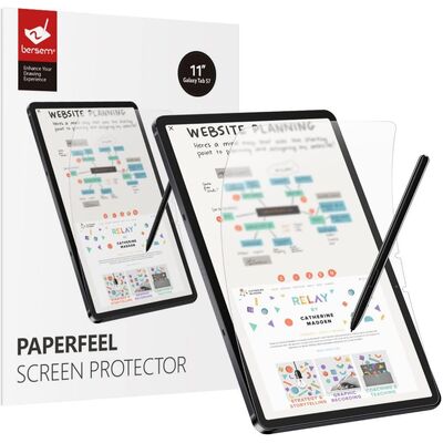 BERSEM Paperfeel Film Screen Protector 2PCS for Samsung Galaxy Tab S9/S8/S7/S7 5G 11.0 /S9 FE 10.9 [Colour:Clear]