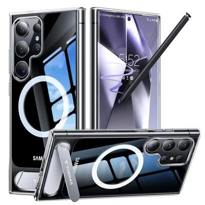 TORRAS UPRO Magnetic Pstand MagSafe Compatible Case for Galaxy S24 Ultra [Colour:Clear]