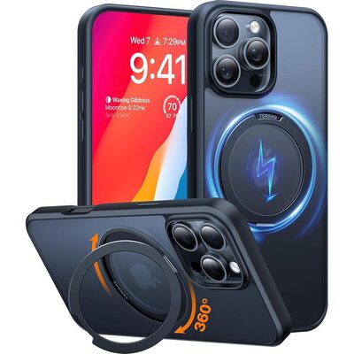 TORRAS UPRO Magnetic Ostand Pro MagSafe Compatible for iPhone 16 Pro Max Case [Colour:Black]