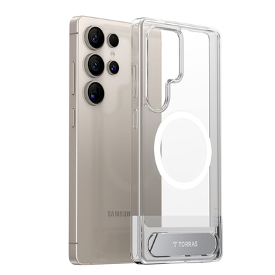 TORRAS UPRO Magnetic Pstand MagSafe Compatible Case for Galaxy S25 Ultra [Colour:Clear]