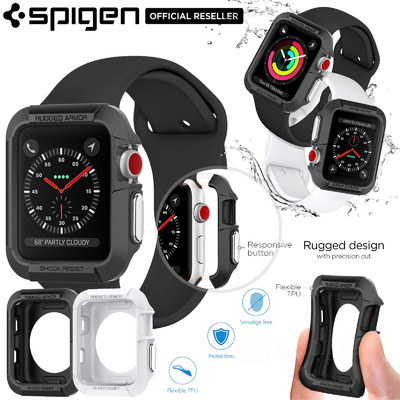 For Apple Watch Series 3/2/1 Case, Genuine SPIGEN Rugged Armor Soft Cover for 38mm