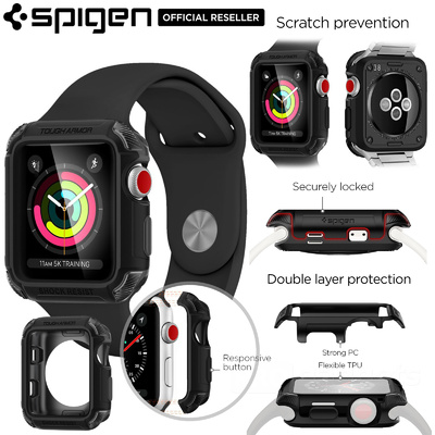 For Apple Watch Series 3/2/1 Case, Genuine SPIGEN Tough Armor 2 Hard Cover for 38mm