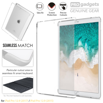 Apple iPad Pro 12.9 2017 Case, Genuine MoKo Frosted Transparent Hard Back Clear Cover