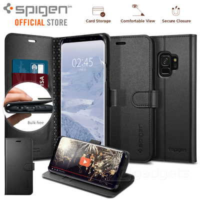 Galaxy S9 case, Genuine SPIGEN Stand Flip View Wallet S Cover for Samsung