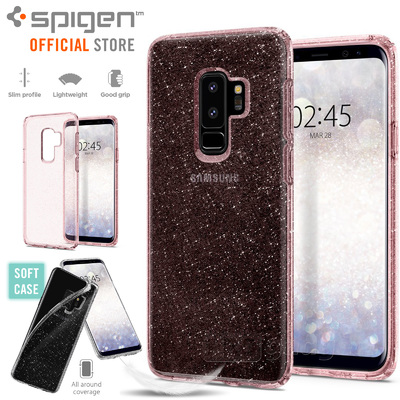 Galaxy S9 Plus Case, Genuine SPIGEN Slim Liquid Crystal Glitter Soft Cover