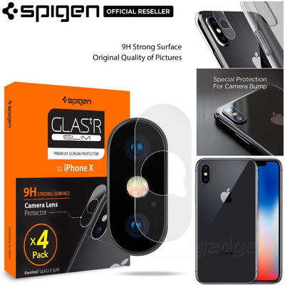 iPhone X Camera Lens Protector, Genuine SPIGEN GLAS.tR Slim 9H Tempered Glass 4PC/PACK