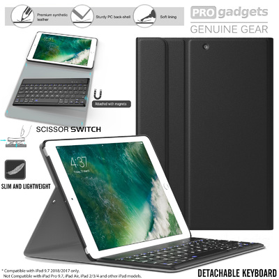iPad 9.7 2018/2017 Case, Genuine Moko Ultra Lightweight Wireless Keyboard Cover