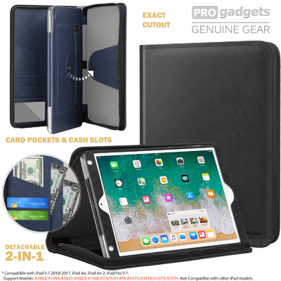 iPad 9.7 2018/2017 Case, Genuine Moko Pockets Slots Slim Folding Stand Cover