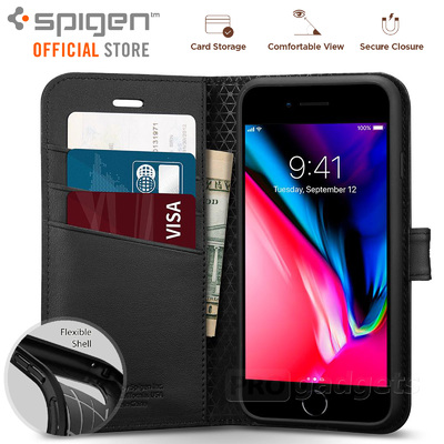 iPhone 8 Case, Genuine SPIGEN Flip View Wallet S 2 Stand Cover for Apple Unpackaged 