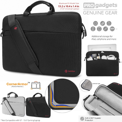 Genuine tomtoc 15.6" Slim Protective Laptop Shoulder Bag for MacBook/HP/Dell/Lenovo/Acer